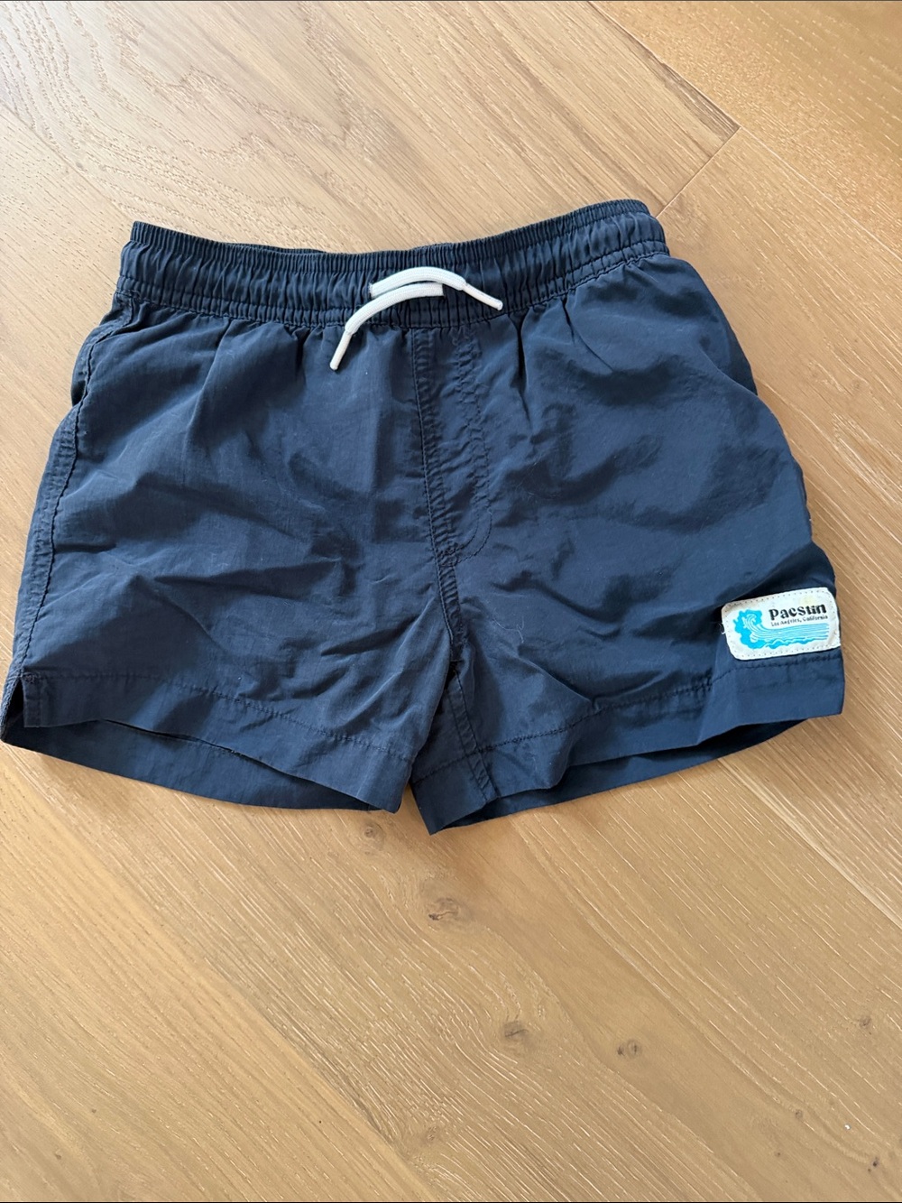 PacSun Navy Kids Swim Trunks with White Drawstring